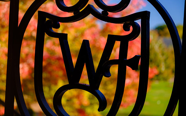 WF ironwork on Reynolda Hall